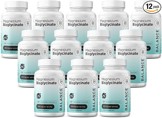 Magnesium Bisglycinate 200mg, High Absorption Chelated, 120 Vegan Capsules - Supports Heart Health, Muscle Cramps, Bone Health & Positive Mood