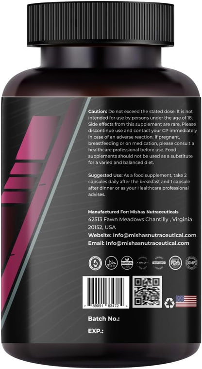 Nutraceuticals L-Tyrosine with Maca Root, Ashwagandha, Vitamins Complex, 60 Capsules, 30 Servings