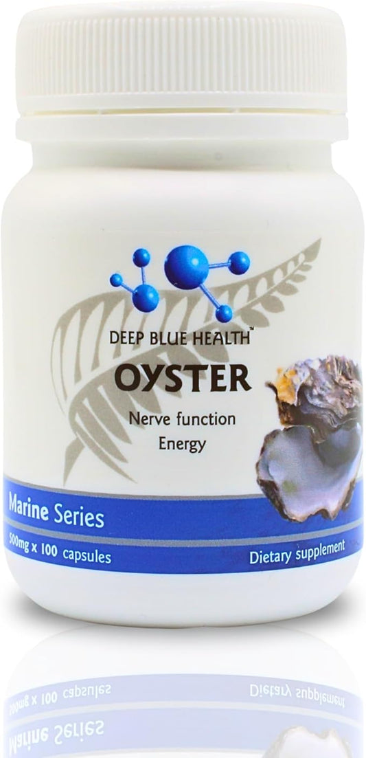 New Zealand Oyster Extract Powder - 500mg x 100 Capsules - Zinc Supplement Pills for Men and Women - Supports Immune Health, Energy and Nerve Function w/ Green Lipped Mussel