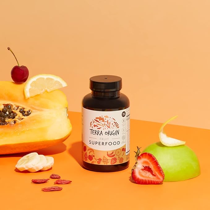 TERRA ORIGIN Fruit Superfood Supplements | 90 Capsules | Supports Energy, Non GMO, and Gluten Free | for Adults and Women