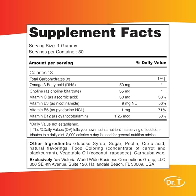Kids Omega 3 Gummies 120g - Apple & Tropical Flavor - 2-Pack Bundle - Supports Child's Normal Cognitive Function and Healthy Nervous System Development.