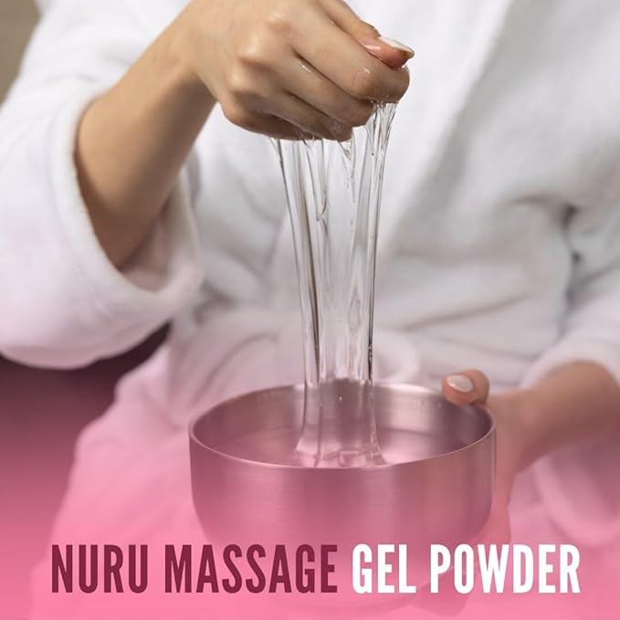 Sakura Edition Nuru Massage Gel Powder 40g | Aloe Vera, Seaweed, Liquorice, & Green Tea | Made in Japan | Paraben & Glycerine Free | Makes 1.05 gal | Unscented, Colorless and Tasteless