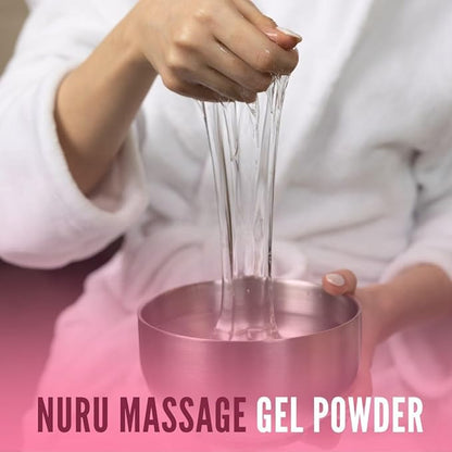 Sakura Edition Nuru Massage Gel Powder 40g | Aloe Vera, Seaweed, Liquorice, & Green Tea | Made in Japan | Paraben & Glycerine Free | Makes 1.05 gal | Unscented, Colorless and Tasteless