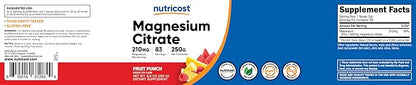 Nutricost Magnesium Citrate Powder (Fruit Punch, 250 Gram)