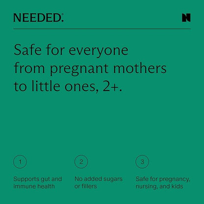 Needed. Immune Support Immunity Powder - for The Whole Family - Pregnancy Safe Immunity Supplement - Zinc with Elderberry - Easy-to-Take
