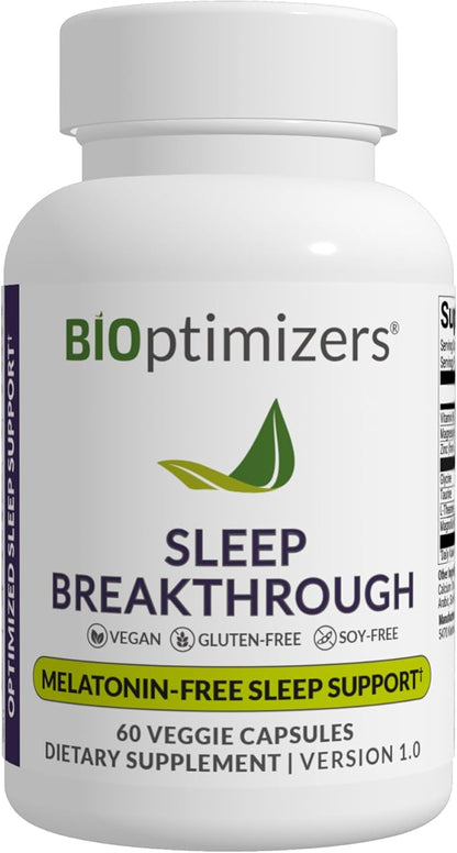 BIOptimizers Sleep Breakthrough Capsules - Natural Support Supplement | Calming Relief Aid for Adults | Non-Habit Forming | 60 Capsules