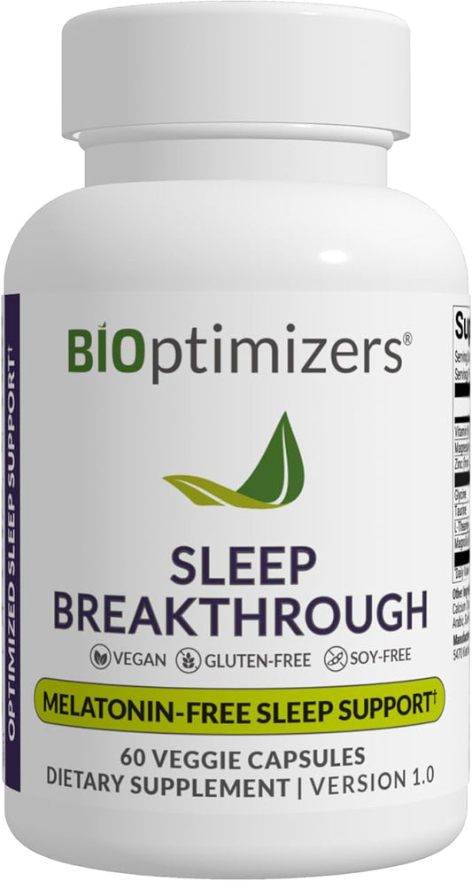 BIOptimizers Sleep Breakthrough Capsules - Natural Support Supplement | Calming Relief Aid for Adults | Non-Habit Forming | 60 Capsules