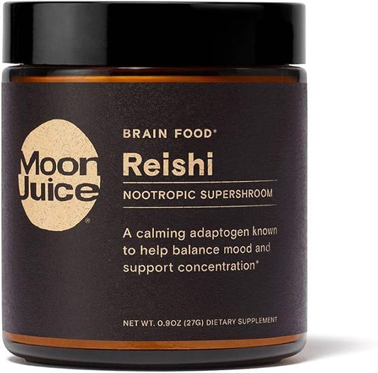 Moon Juice Reishi Organic Reishi Mushroom Powder Extract (700mg 1,3 and 1,6 Beta-Glucans per Serving) - Supports Mood, Concentration & Healthy Immune System - Vegan, Non-GMO (1.3oz)