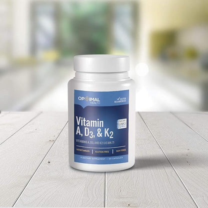 Vitamin ADK Supplement with Vitamins A, 5000IU Vitamin D3, and 500mcg Vitamin K2 (as MK-7) | Immune, Heart, & Bone Support | Non GMO | Gluten & Soy Free