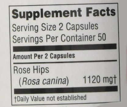 Nature's Sunshine Rose Hips, 100 Capsules, Kosher | Supports Immunity, Natural Source of Vitamin C, Contains Beneficial Bioflavonoids, and Provides Powerful Antioxidants