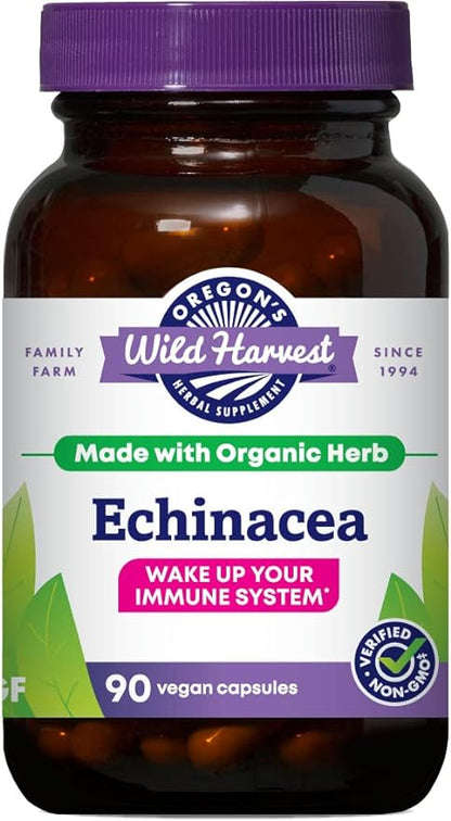 Oregon's Wild Harvest Echinacea Organic Herbal Supplement, 90 Count