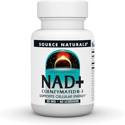 Source Naturals NAD+, Coenzymated B-3, Supports Cellular Energy*, 25 mg - 60 Lozenges