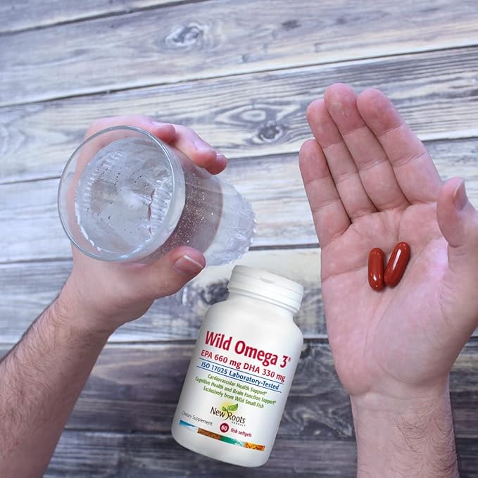 New Roots | Wild Omega 3 Fish Oil Supplement | Ultra Pure Pharmaceutical-Grade with Highest Concentration Vitamin E (60 Softgels), Best EPA DHA Ratio 2:1 for Optimal Heart and Brain Health