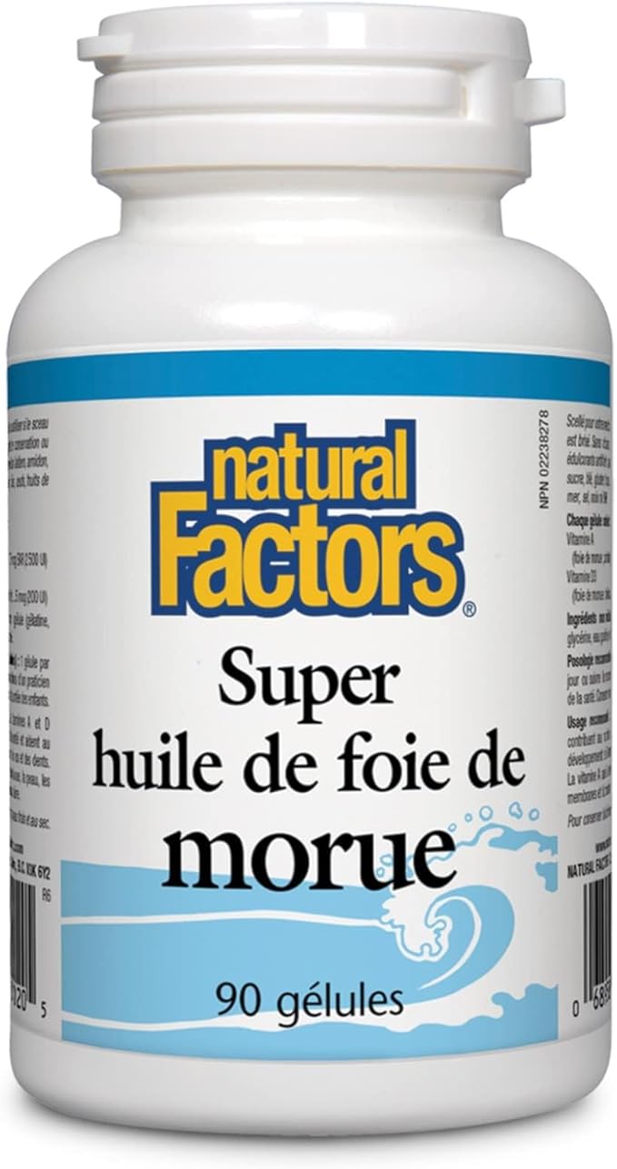 Natural Factors Cod Liver Oil, 90 Capsules