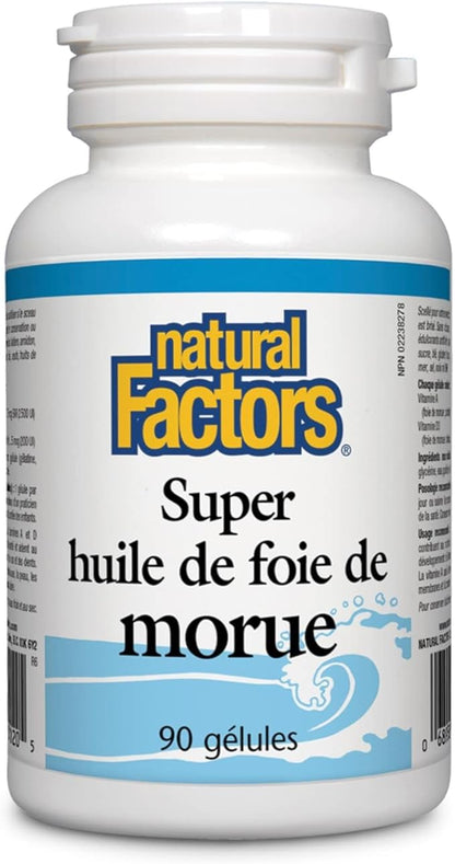 Natural Factors Cod Liver Oil, 90 Capsules