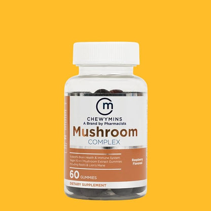 Halal Mushroom Complex Gummies - Raspberry Flavor - Non-GMO, Organic, and Vegan - Supports Brain Health and Immune System - 10-in-1 Mushroom Extract - 60 Gummies