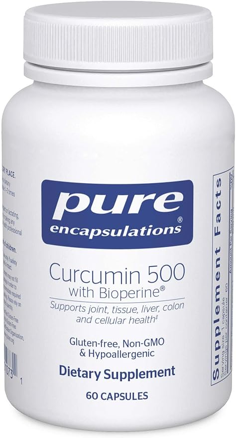 Pure Encapsulations Curcumin 500 with Bioperine - Antioxidant Supplement to Support Joints, Tissue, Liver, Colon & Cellular Health* - with Turmeric Curcumin & Bioperine - 60 Capsules