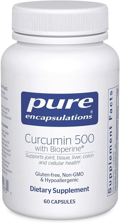 Pure Encapsulations Curcumin 500 with Bioperine - Antioxidant Supplement to Support Joints, Tissue, Liver, Colon & Cellular Health* - with Turmeric Curcumin & Bioperine - 60 Capsules