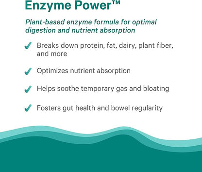 PURE SYNERGY Enzyme Power | Digestive Enzyme Supplement | Digestive Health Enzymes with Nattokinase, Bromelain, and Serrapeptase | for Digestive and Gut Health (90 Capsules)