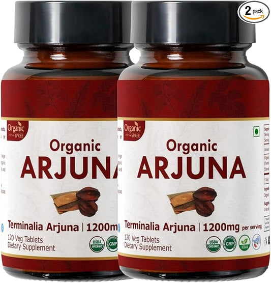 ARJUNA 120 Tablets | Terminalia Arjuna (Arjuna) | USDA Organic Certified | Organic and Natural 120tab - Pack of 2