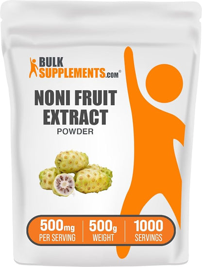 BulkSupplements.com Noni Fruit Extract Powder - Noni Fruit Supplement, Noni Fruit 500mg - Superfood Powder, Gluten Free, 500mg per Serving, 500g (1.1 lbs) (Pack of 1)