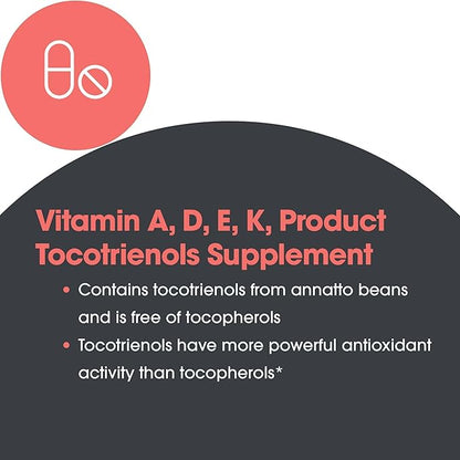 Allergy Research Group Delta-Fraction Tocotrienols Supplement - 125 mg Vitamin E, Annatto, Gamma, Tocotrienols Only, Tocopherol-Free, Hypoallergenic, Softgels - 90 Count