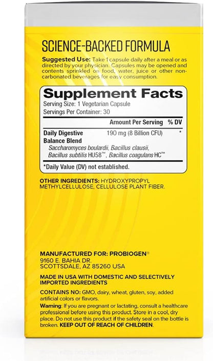 Daily Digestive Balance Probiotic, Digestive Supplement, 30 Count Capsules (681816)
