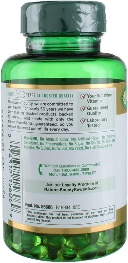 Nature's Bounty Vitamin D3-1000 IU, Rapid Release Softgels, 250 Count (Pack of 3)
