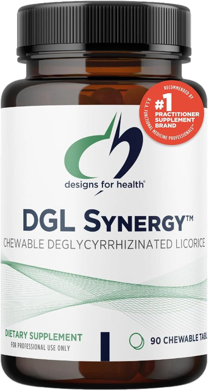 Designs for Health Deglycyrrhizinated Licorice Root Chewables - DGL Synergy 500mg Licorice Supplement to Support Digestion - Pleasant-Tasting, Non-GMO + Sugar Free (90 Chewable Tablets)
