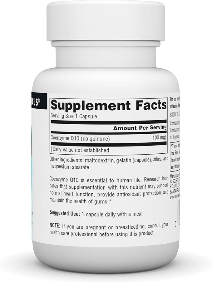 Source Naturals Coenzyme Q10 Antioxidant Support 100 mg for Heart, Brain, Immunity, & Liver Support - 30 Capsules