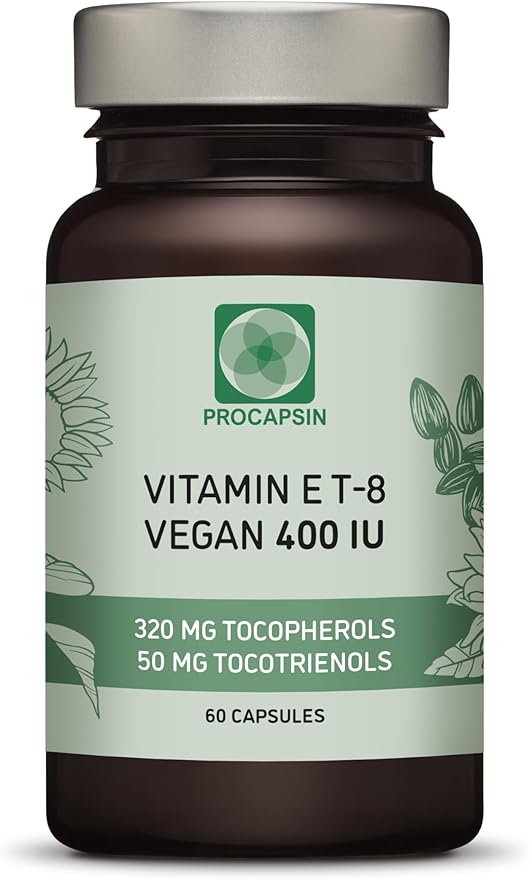 Vitamin E - All 8 Tocopherols + Tocotrienols 400 IU Vegan - Alpha Tocopherol/Tocotrienol + Beta Tocopherol/Tocotrienol + Gamma Tocopherol/Tocotrienol + Delta Tocopherol/Tocotrienol