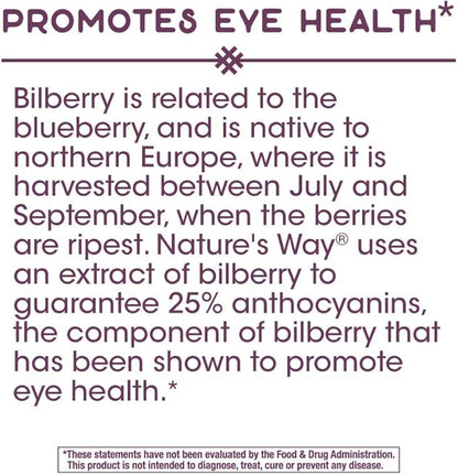 Nature's Way Bilberry Standardized Extract Veg Capsules 90 ea (Pack of 3)
