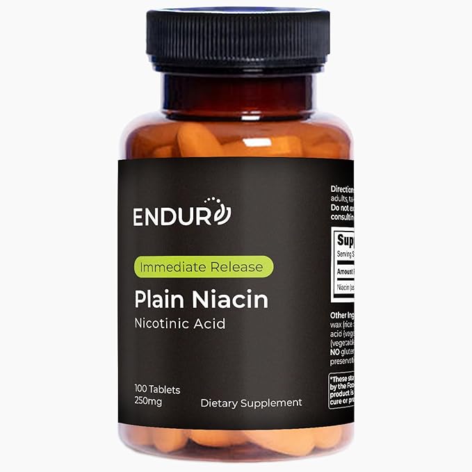 Plain Niacin - 250mg Immediate Release Niacin with Flush (Vitamin B-3) - Nicotinic Acid 100 Tablets - Non-GMO, Vegan, Gluten Free Company