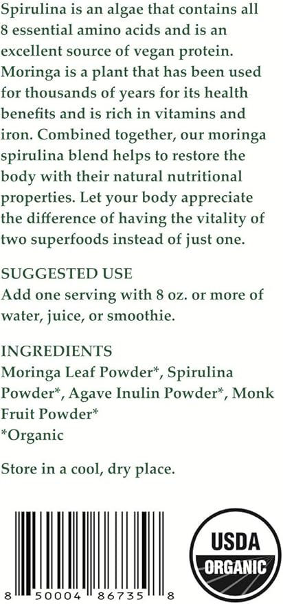 Cherie Sweet Heart Organic Moringa and Spirulina Blend (6 Ounces)