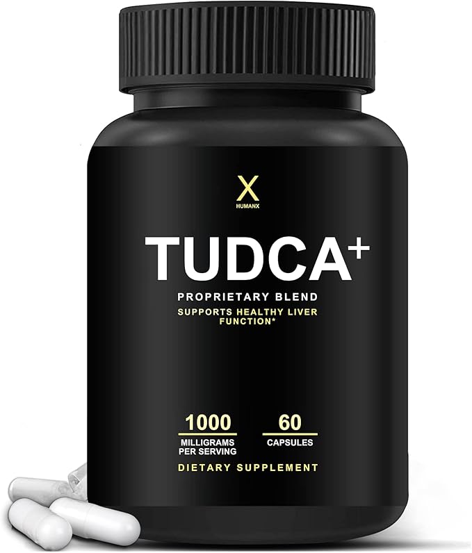 HUMANX TUDCA+ 1000mg Bile Salts Liver Support Supplement, Liver and Gallbladder Cleanse Supplement - Vegan, Non GMO - USA Made Easy to Swallow Capsules - Tauroursodeoxycholic Acid Supplements