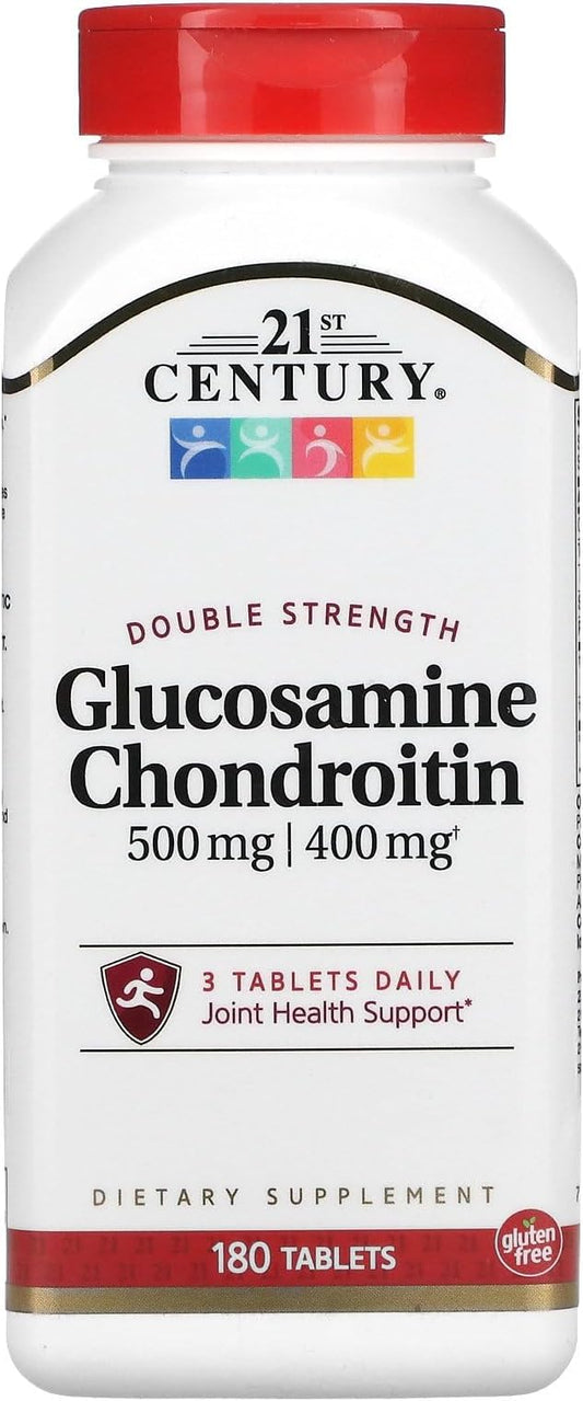 21st Century Glucosamine Chondroitin 500/400mg - Double Strength Tablets, 180 Count