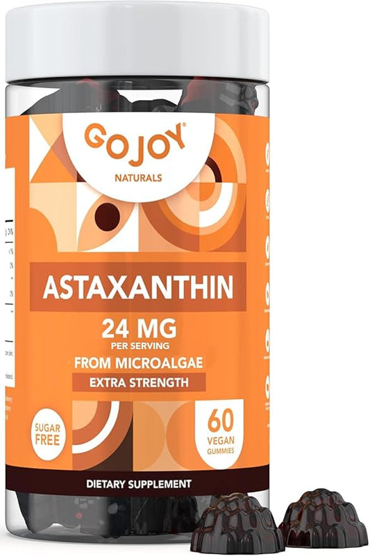 Chewable Astaxanthin Gummies - Natural Astaxanthin 24mg Antioxidant Supplement - Vegan, Non-GMO, Sugar-Free, Gluten-Free, Soy-Fee, 3rd Party Lab Tested - 2 Month Supply (60 Gummies)