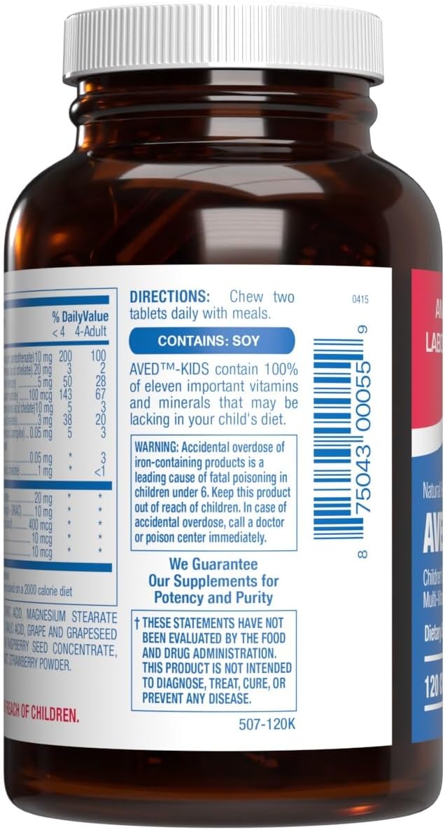 25-in-1 Kids Chewable Multivitamin - Clinically Formulated Kids Multivitamin with Iron Magnesium Vitamins A B Complex C D E Antioxidant Rich Fruit Extracts & More - Made in The USA - 2 Month Supply