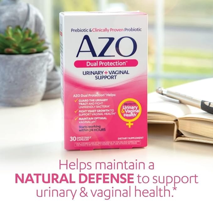AZO Cranberry Pro Urinary Tract Health Supplement 600mg PACRAN, 1 Serving = More Than 1 Glass of Cranberry Juice 100 CT + Dual Protection, Urinary + Vaginal Support* 30 Count