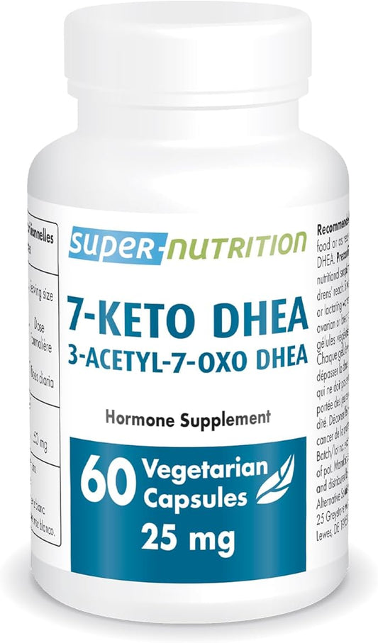 Supersmart 7-Keto DHEA 25mg - Advanced DHEA Metabolite Supplement | Non-GMO & Gluten Free - 60 Vegetarian Capsules