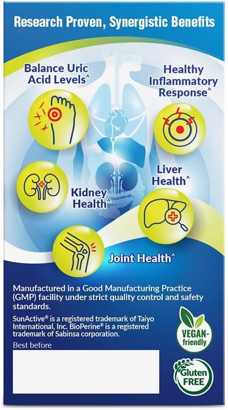 LABO Nutrition URICRestore – Uric Acid Cleanse & Detox Supplement for Joint Support, Kidney Function, Antioxidant Protection & Discomfort Relief – Uric Acid Support, 60 Vegan Capsules