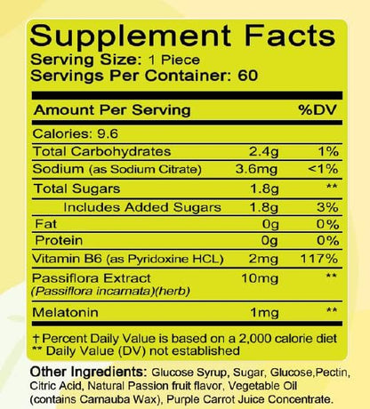 Melatonin Gummies for Kids | 60 Gummies | 2 Months Supplies | Passion Fruit Flavor | Natural Kids Sleep Supplement | 4+ Years, Melatonin Gummies Kids, Supplement for Faster and Longer Sleep