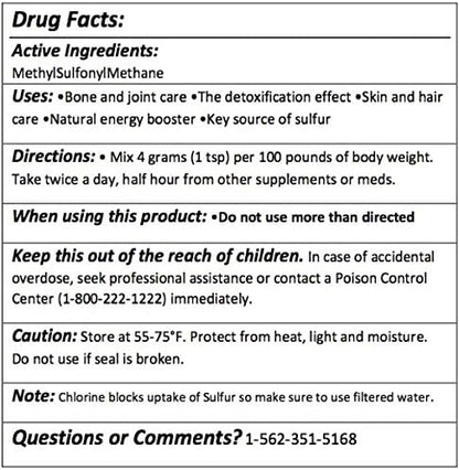 Greenway Biotech MSM Powder 99.9% Pure - Gluten Free & Non-GMO Methylsulfonylmethane Supports Joints Pain, Growth- Sulfur Crystals Supplement Without Fillers or Additives 1 Pound
