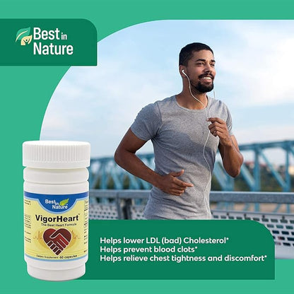 VigorHeart-The Natural Heart Supplements Pills with Coq 10, Salvia Miltiorrhiza, and Panax Pseudoginseng (30 Capsules)
