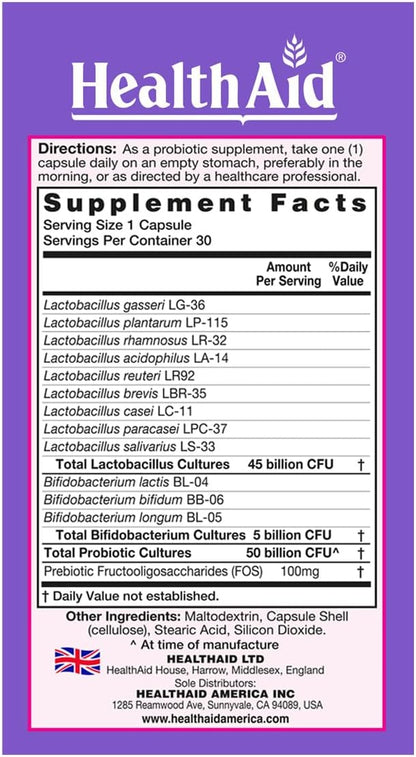 WomensProbio 50 Billion with Prebiotic, 30ct Once Daily Capsule, Support for Feminine Health, Abdominal Bloating, and Yeast Infection, Acid & Bile Resistant, Lactose, Gluten, and GMO Free, Vegetarian