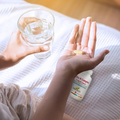 New Roots | Ultra Vitamin B Supplement (50mg) Contains Vitamin B6, B12, Biotin, Advanced Flush Free Formula (90 Veg Caps)