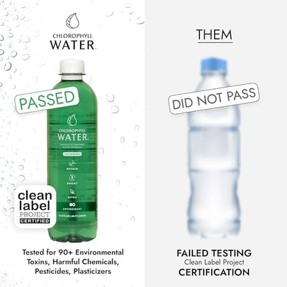 Chlorophyll Water Plant Based Vitamin Water w/Chlorophyll Liquid | Antioxidants, Detox Water, Immune Support, Energy Boost | Liquid Chlorophyll, Mineral Water, Vitamins A,B,C,D | Zero Calories 6pk