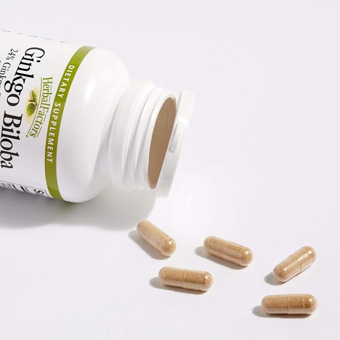 HerbalFactors by Natural Factors, Ginkgo Biloba, Supports Memory, Mental Performance and Healthy Brain Function, 60 capsules (60 servings)