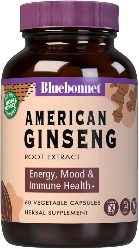 BlueBonnet American Ginseng Root Extract Supplement, 60 Count