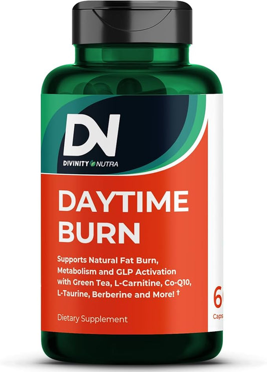 Daytime Fat Burner Supplement for Men & Women,with Green Tea Extract, L-Carnitine, Co-Q10, Turmeric, Berberine,Bitter Melon for Metabolism Appetite Support 60 Capsules